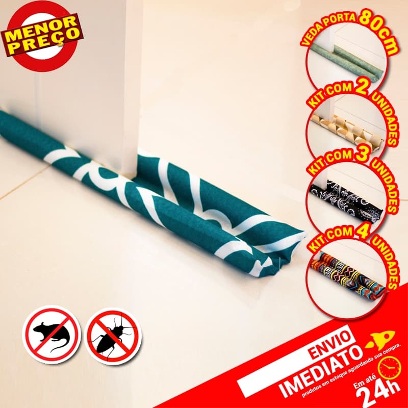 Veda Porta Rolinho Proteção Contra Insetos Sujeira Protetor Duplo 80cm Unidade e Kits Com 2 / 3 e 4
