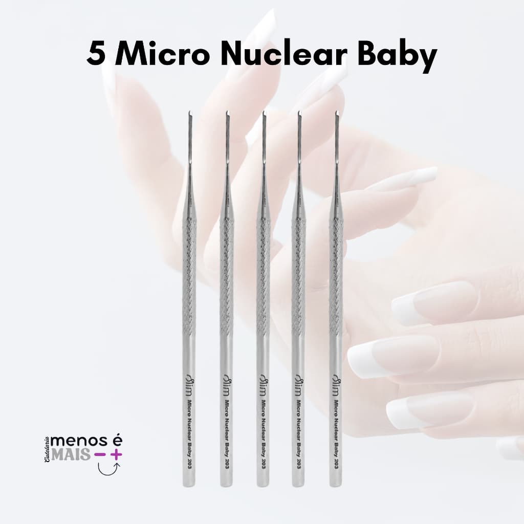 Kit 5 Micro Nuclear Baby N° 203 - Perfeito para Manicure e Podóloga, Precisão Compacta e Eficiente