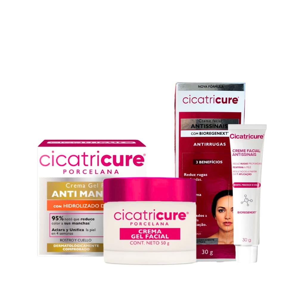 Hidratante Antimarcas Porcelana Cicatricure + Creme Antirrugas Antiidade Reduz Linha de Expressão