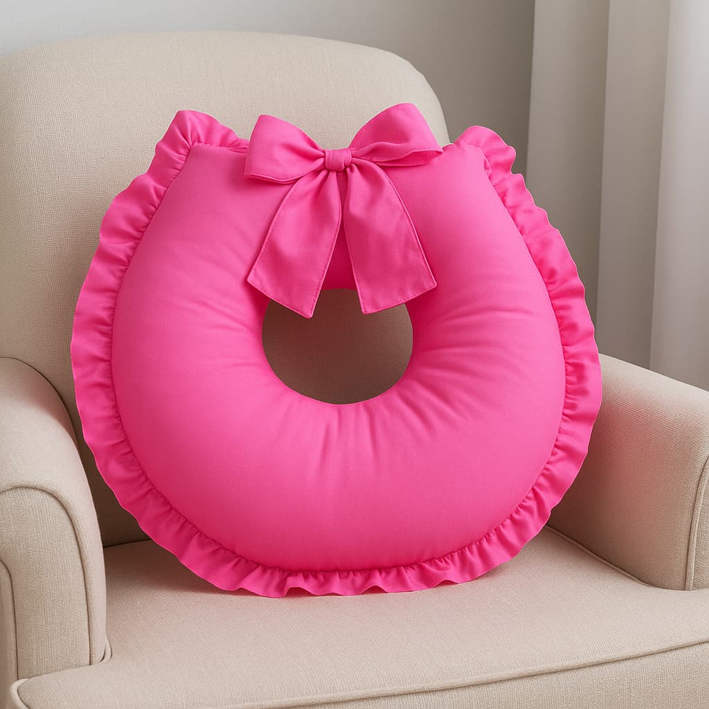 Almofada Amamentação Travesseiro Amamentar Bebê Enxoval Menina Menino Rosa Azul Lilás Diversas Cores