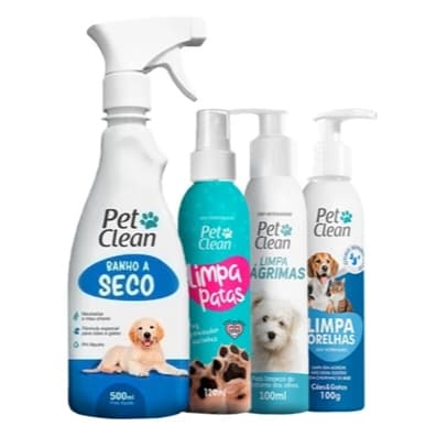 Kit Limpa Patas, Orelhas, Lagrima, Banho A Seco Para Cachorro pet Clean
