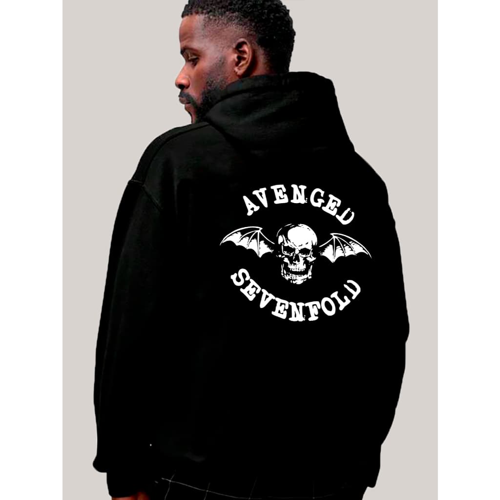 Moletom Blusa Frio Flanelado Oversized Masculino Feminino Unissex Estilo tumblr Largo Solto Avenged