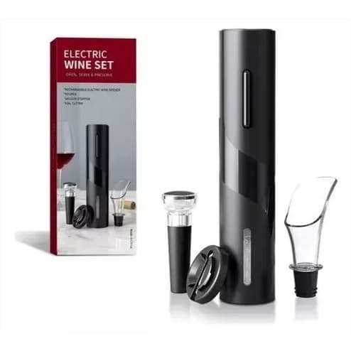 Kit Abridor de Vinhos Saca Rolhas Eletrico Automatico