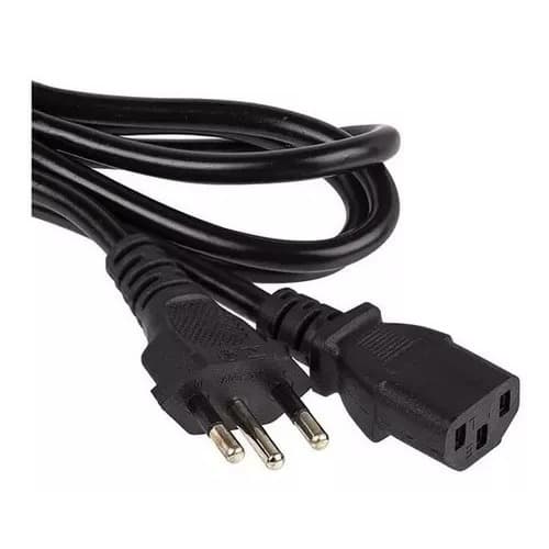 Kit c/ 2 Cabo de Força 10A Tripolar Monitor e eletrônicos e Fonte Br 110v/220v OEM cor Preto