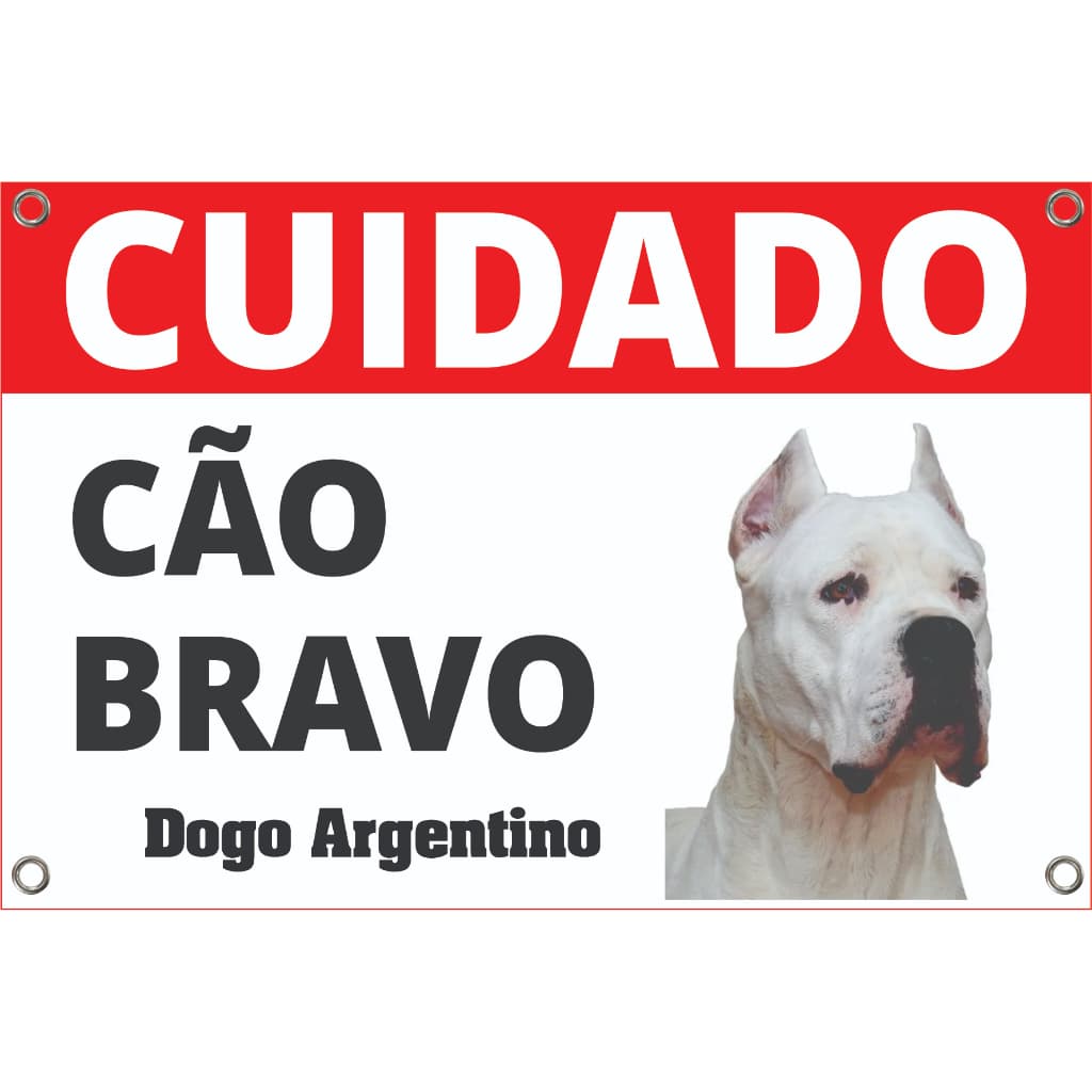 Placa Cuidado Cão Bravo Advertência