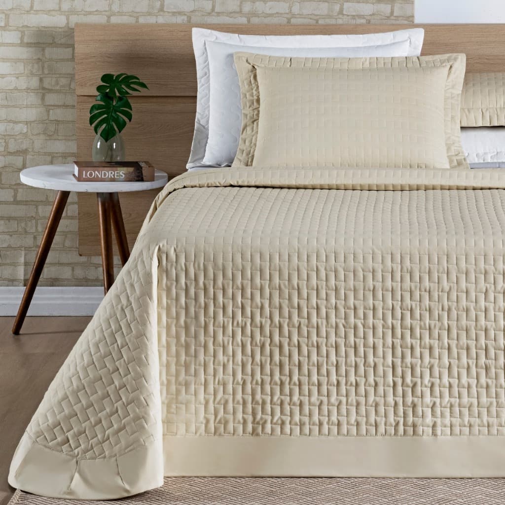 Cobreleito Queen Size Camesa Casa Blanca 200 Fios 100%Algodao Toque Extra Macio