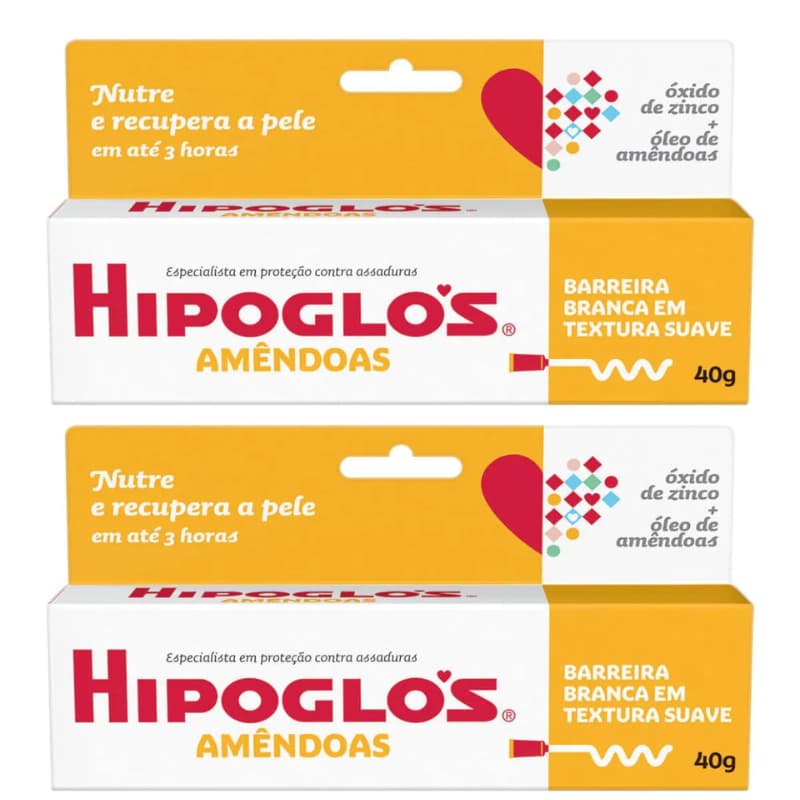 Pomada Hipoglos Amêndoas 2x40g Assadura