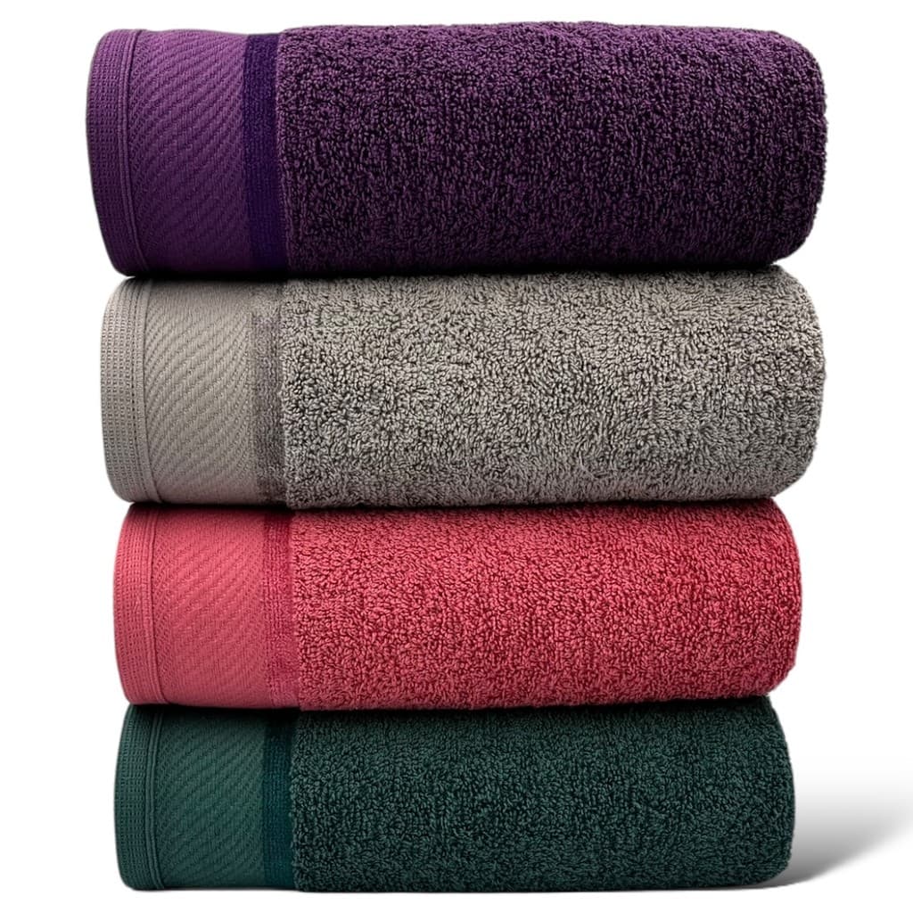 Kit Com 04 Toalhas De Banho Gigante / Banhão - Eleganz - 72x150cm- Toalha Grande e Macia - LMpeter