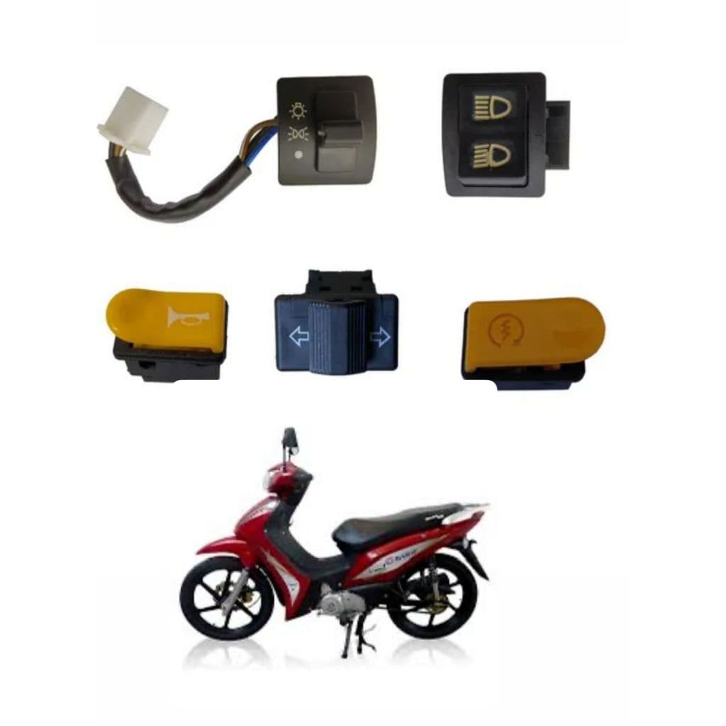 Kit Botão avelloz 50cc 125ccLuz Seta Buzina Partida Alto Baixo