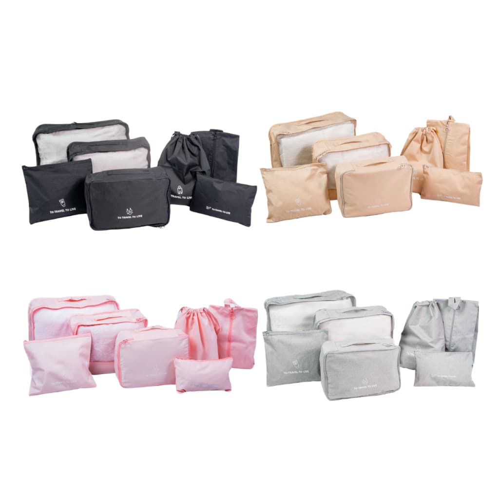 Necessaire Bolsa Organizador Mala Viagem Bagagem Kit 7 Peças