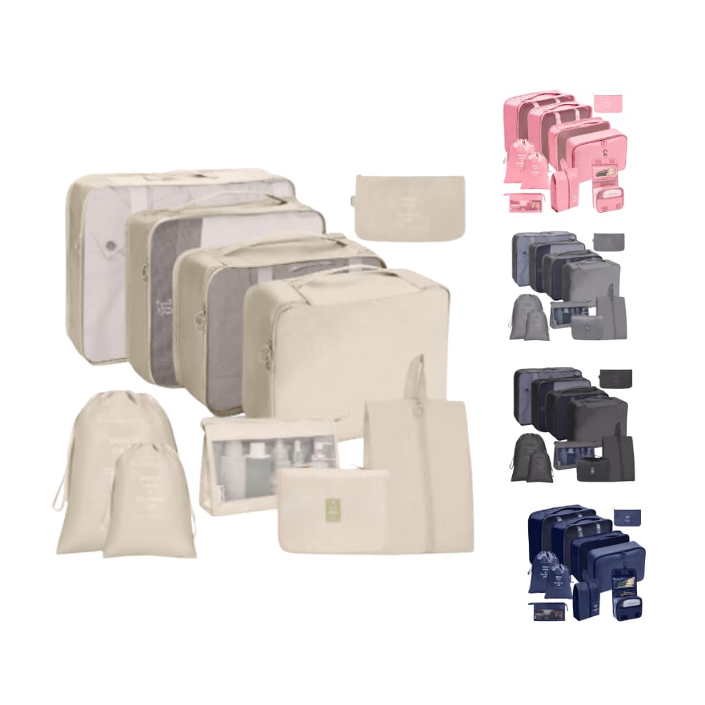 ORGANIZADOR NECESSAIRE PARA MALA DE VIAGEM KIT 10 PEÇAS COLEÇÃO UNIQUE