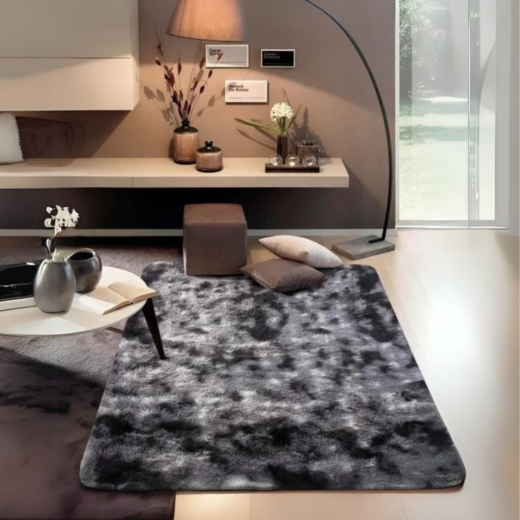 Tapete Sala Peludo Barato Luxo Macio 2,00 X 1,40 Cinza Mescl