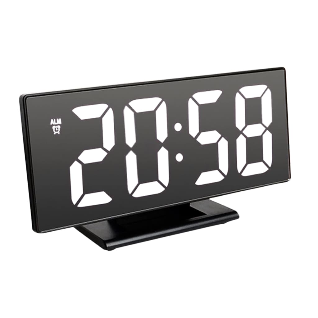 Relógio Despertador Led Espelhado Data Temperatura Números Grandes