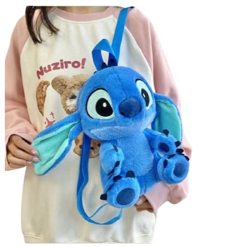 Mochila de Pelúcia Infantil Stitch e Angel |Fofura nas Costas | presente perfeito temporal*