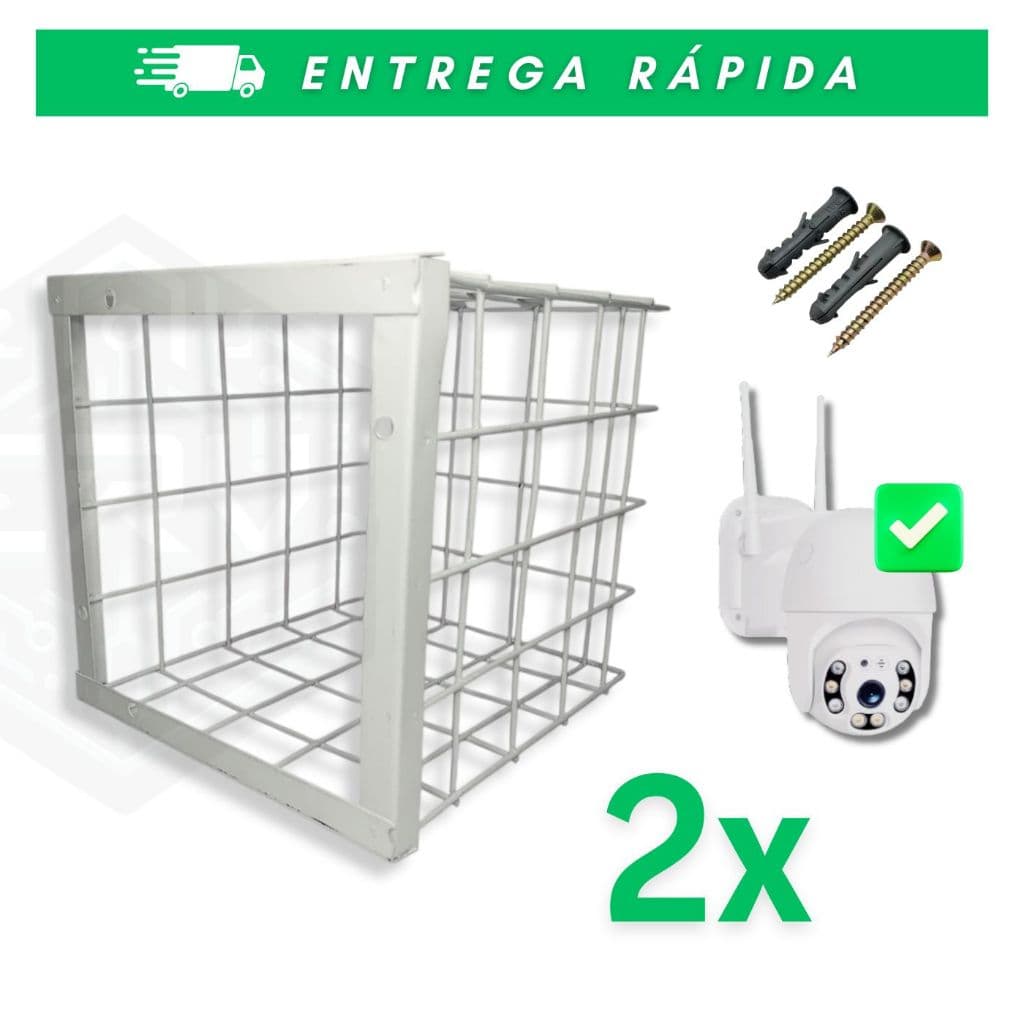 KIT 2 Grades Quadrada Grande 022G Para Câmera Speed Dome Resistente & Reforçada CFTV