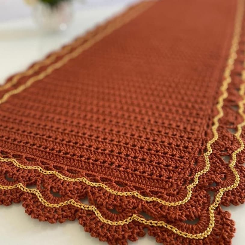 Trilho de mesa Renda | Caminho de mesa em crochê
