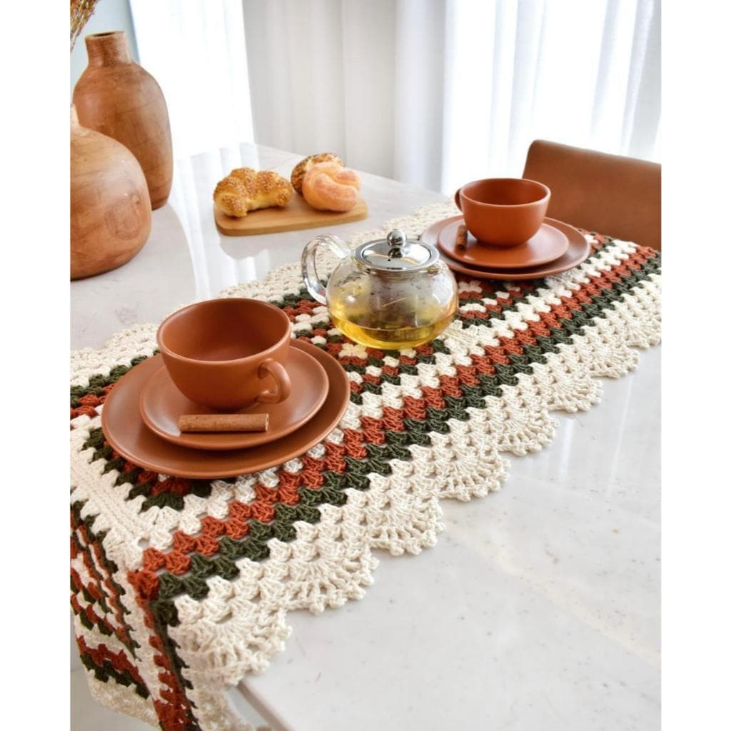 Trilho de mesa Tradicional | Caminho de mesa de crochê