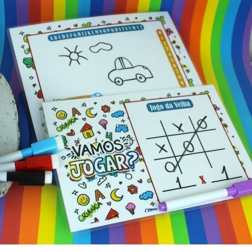 KIT 30 Lousa Mágica Canetas Apagáveis Festa Infantil Lembrancinha dia das crianças - Envio Já