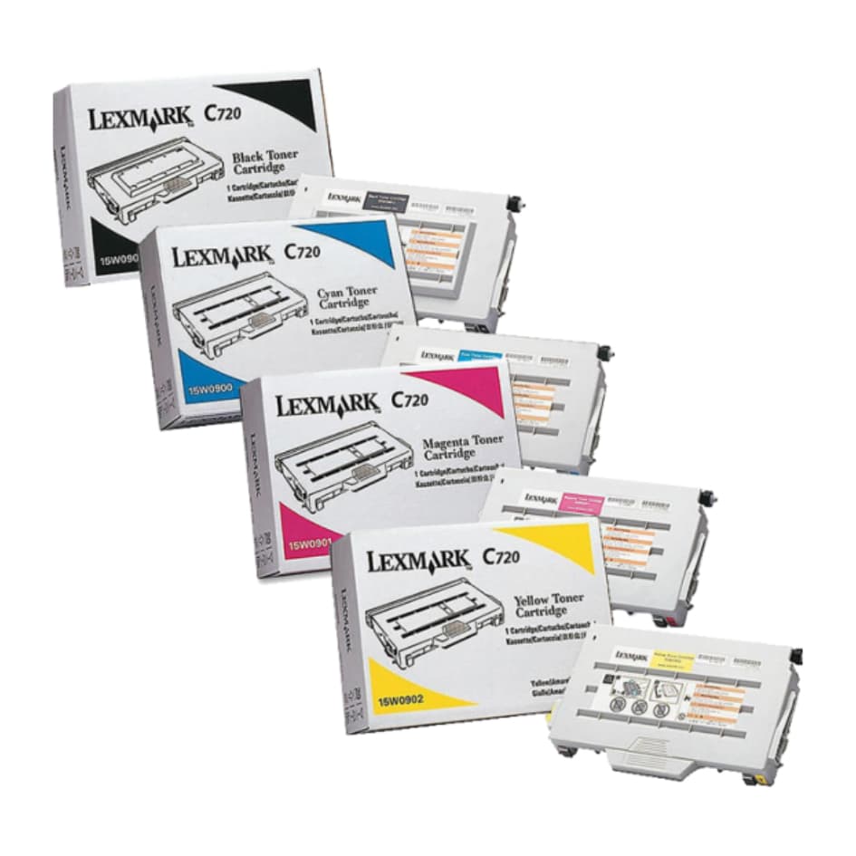 Original Lexmark C720 Toner -- Lexmark Set | 15W0900, 15W0901, 15W0902, 15W0903 | Black, Cyan, Magenta, Yellow