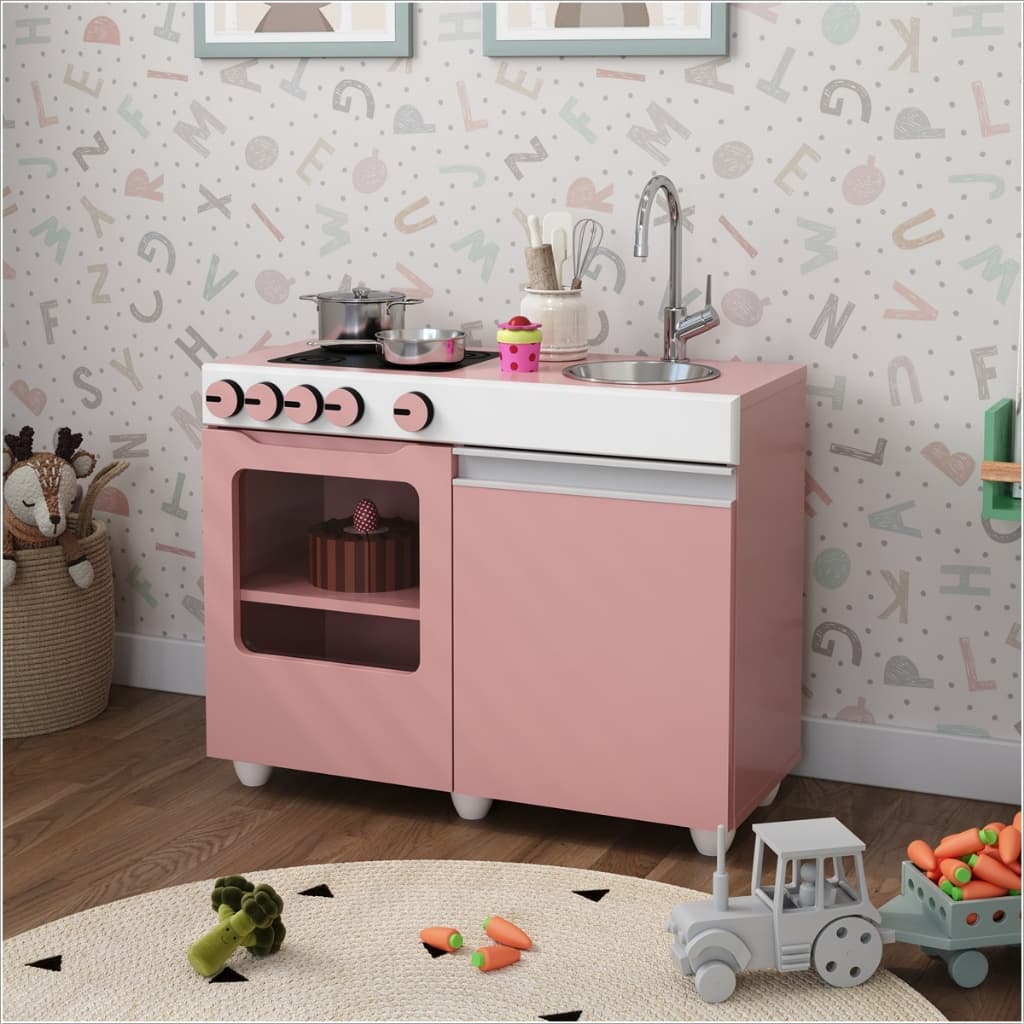 Mini Cozinha Infantil Com Pia e Fogão MDF - Decora Móveis Online