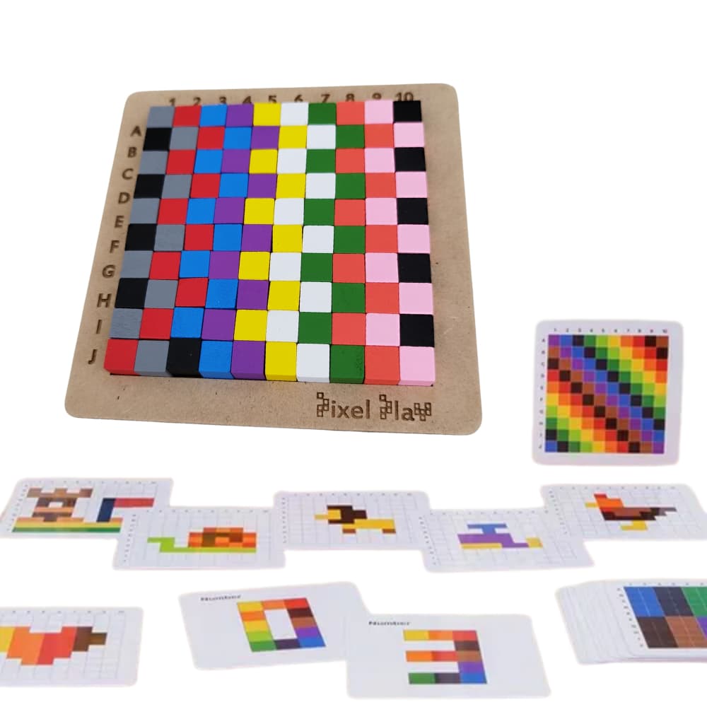 Mini Quebra Cabeça Artesanal Pixel Play, Brinquedo Pedagógico, Blocos de Montar Multicoloridos, Brinquedo Educativo