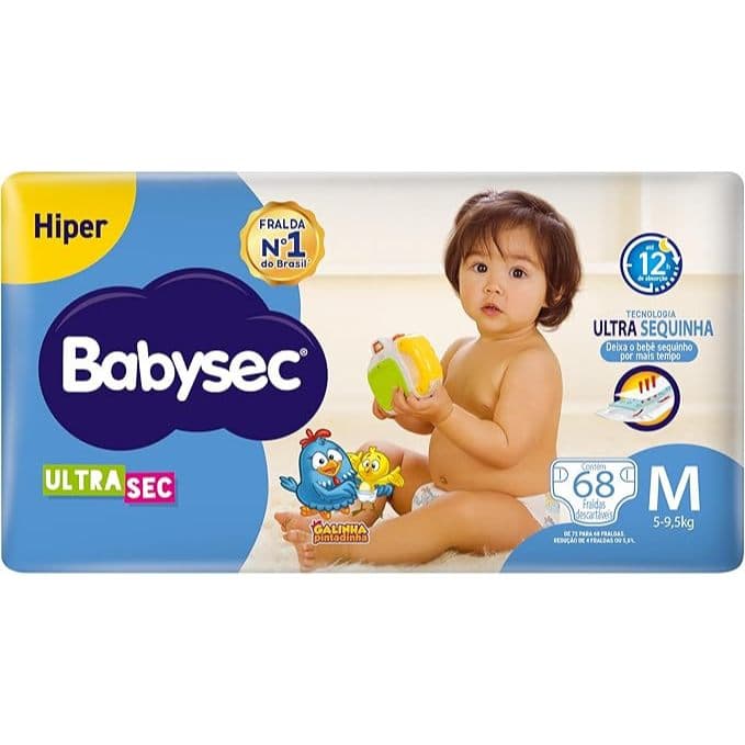 FRALDA DESCARTAVEL BABYSEC ULTRA HIPER M COM 68 UNIDADADES