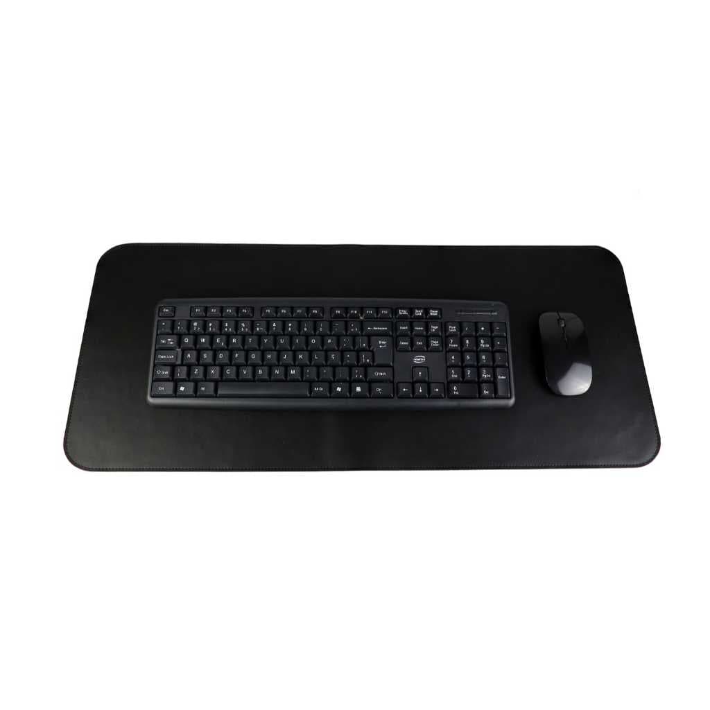 Desk Pad Preto Couro Sintético Grande 70x25 cm