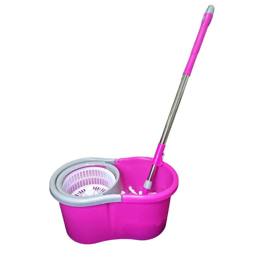 Esfregão Mop Giratório Rosa de Limpeza Colorido 12 e 8 Litros