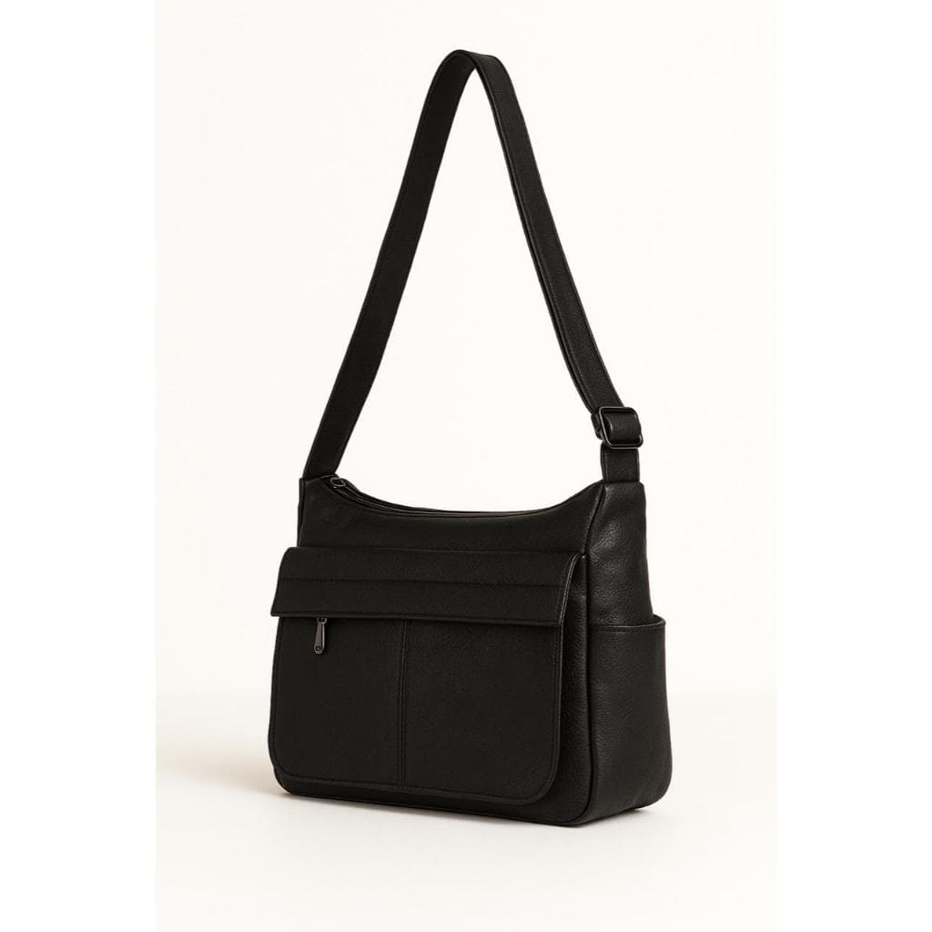 Bolsa Transversal Feminina Ombro Estilo Carteiro Media Divisórias Casual Couro  Qualidade Promoção