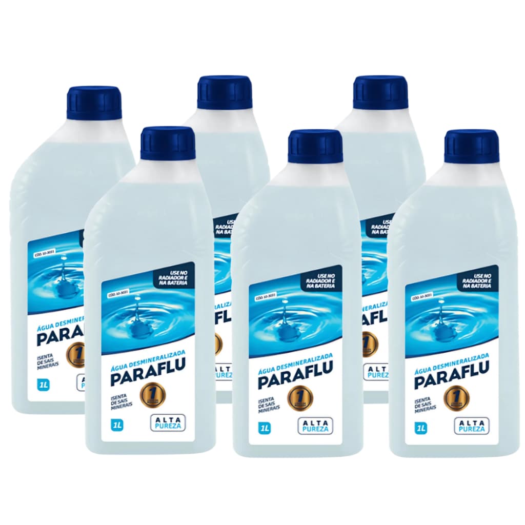 Kit 6 Água Desmineralizada Paraflu Para Bateria E Radiador