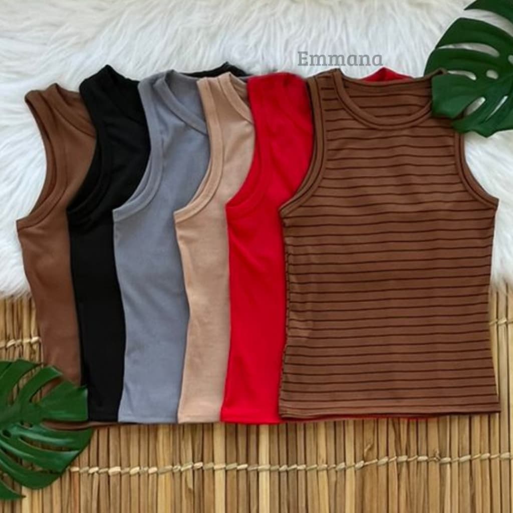 Kit 6 Regata Canelada Feminina Liso/Listrado Blusa Básica Camiseta Casual