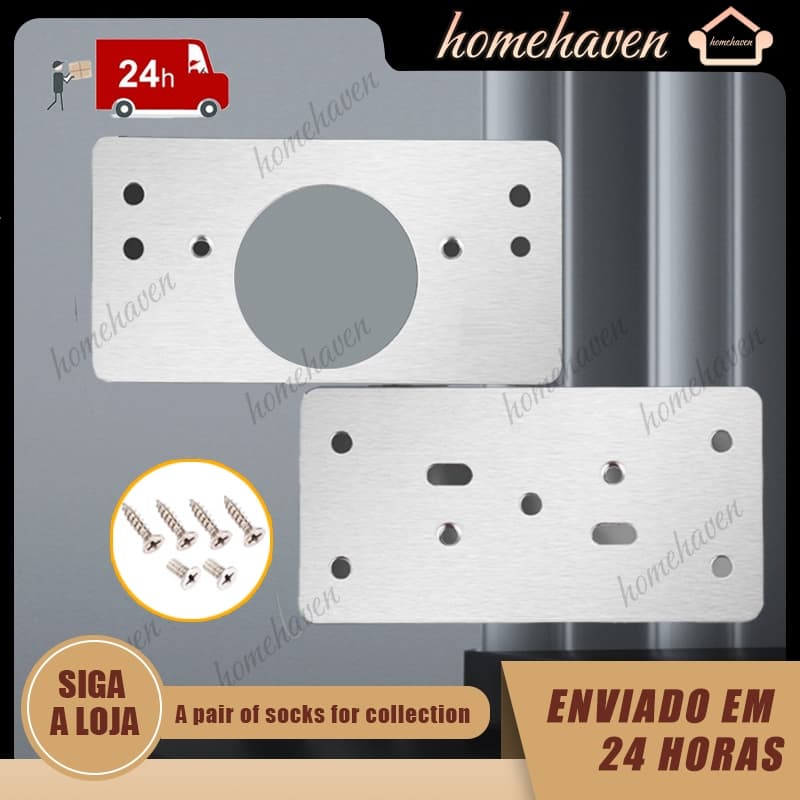Kit Placa de reparo universal para fixação de dobradiças de portas de armários