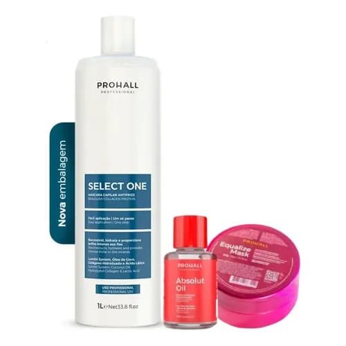 prohall select one 1L litro/300ml progressiva orgânic