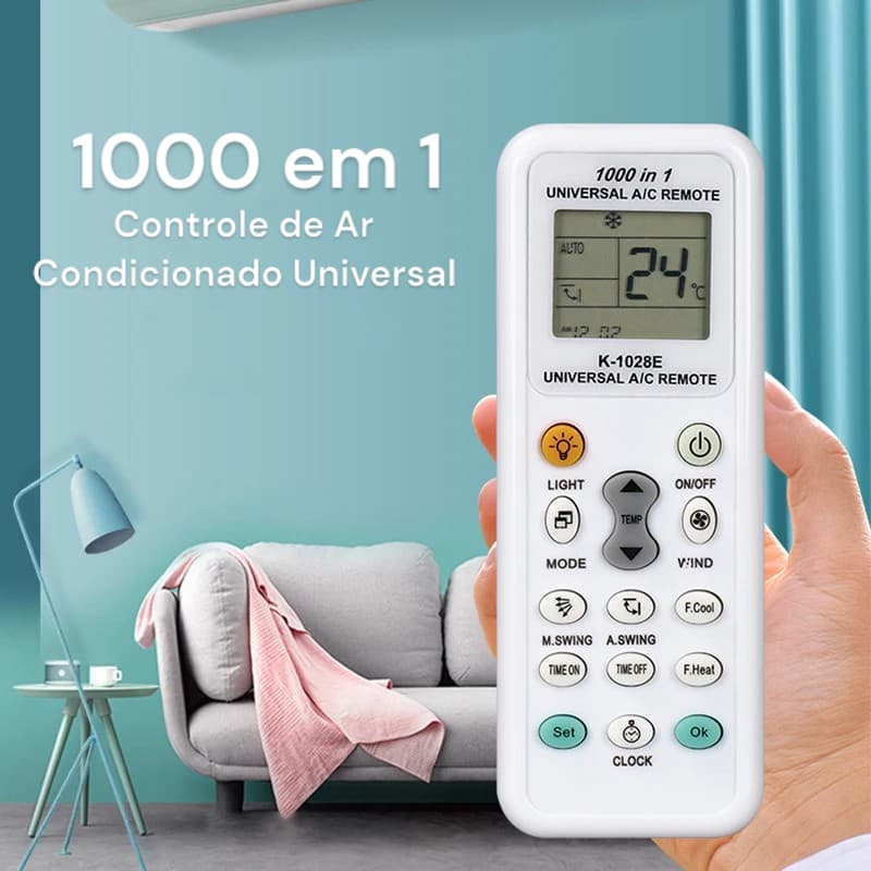 Controle Universal para Ar Condicionado Compatível +1000 Marcas - Fácil de programar