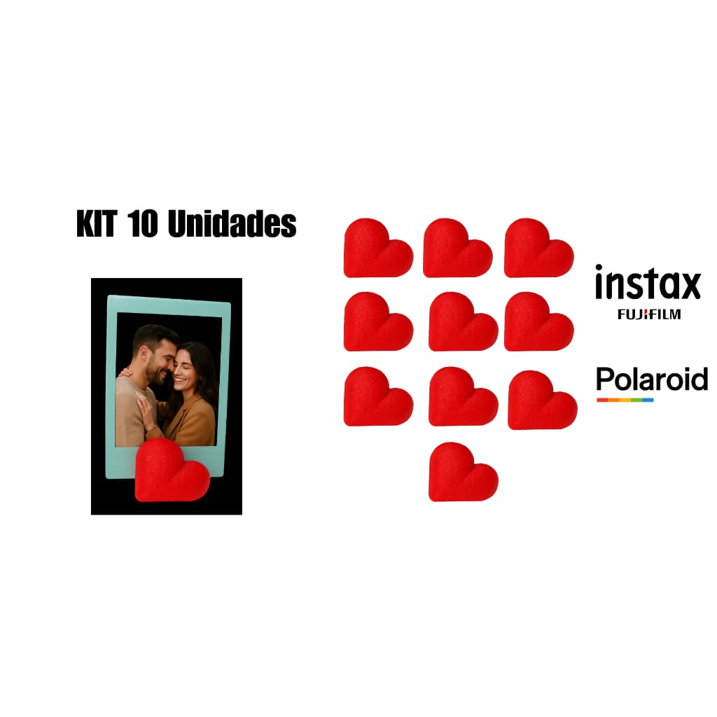KITS Para suportes de fotos INSTAX e POLAROID em formado de coração