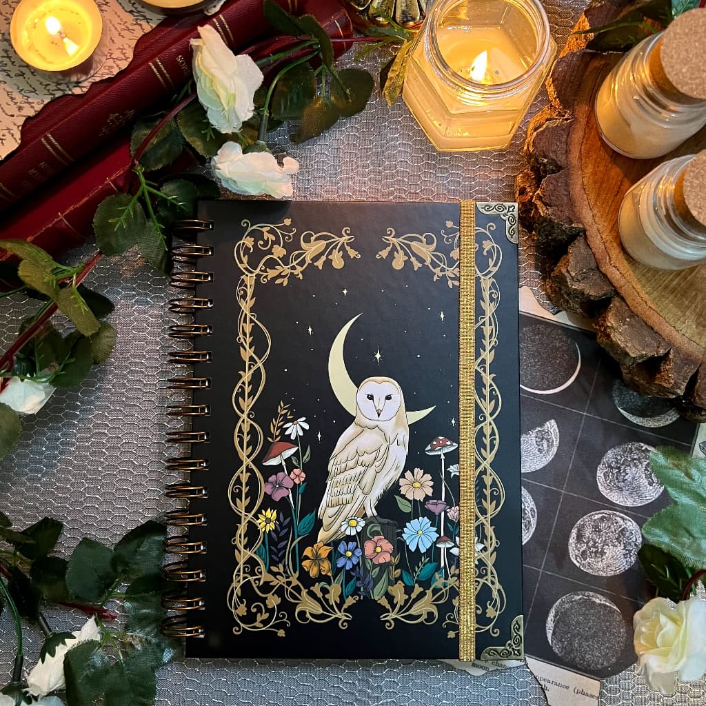 Caderno artesanal A5 80 folhas - Coruja