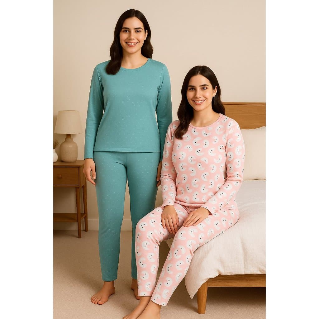 Kit 2 Pijamas Feminino Inverno Manga Comprida Confortável Dia a Dia Roupa de Dormir Suede Premium Traje Macio Inverno
