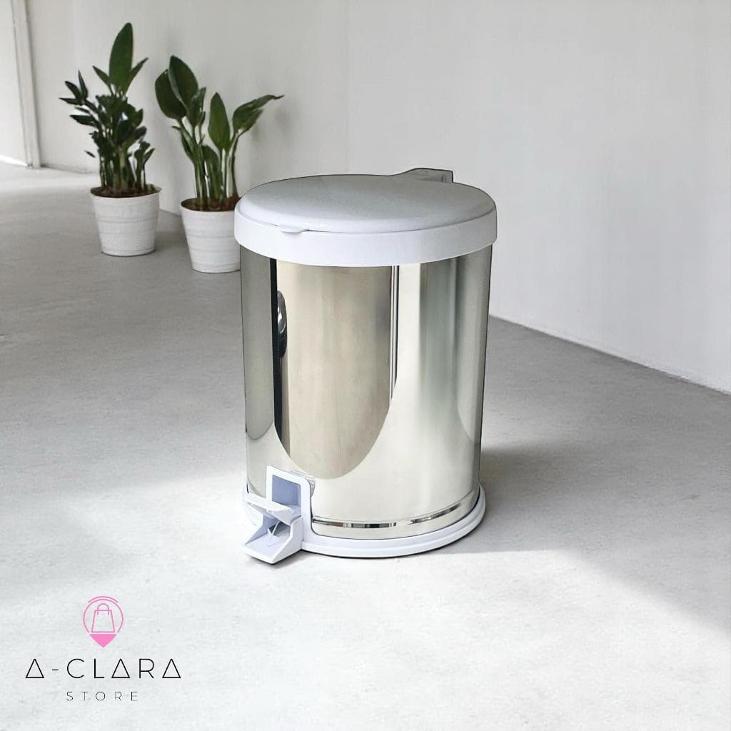 Lixo Lixeira 12 Litros com Tampa e Pedal Aço Inox Cozinha Grande Banheiro