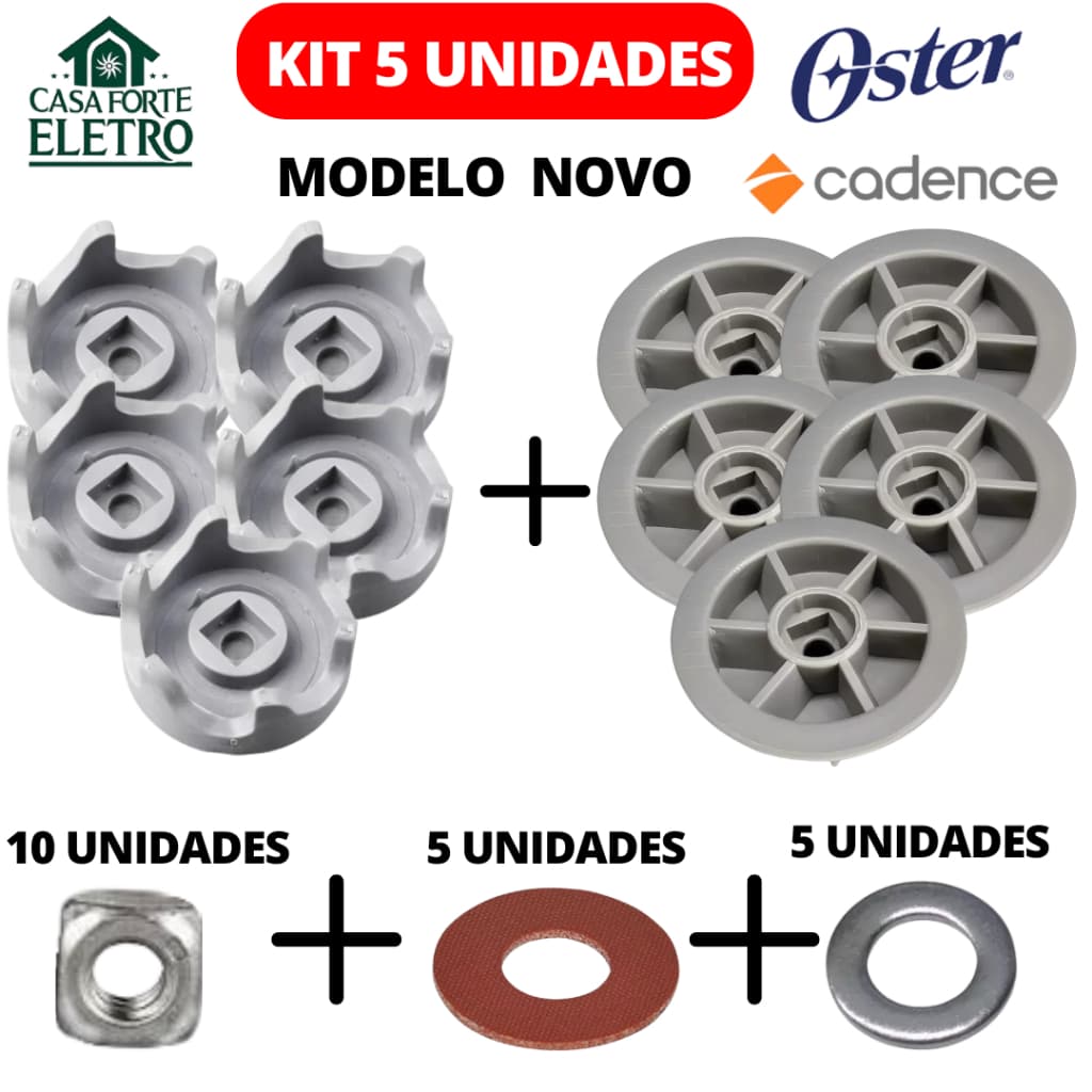 5 UN Arraste Reforçado Copo + Motor + Arruelas Oster Cadence Robust LIQ361 LIQ415 LIQ400 LIQ411 OLIQ605 OLIQ610 OLIQ619