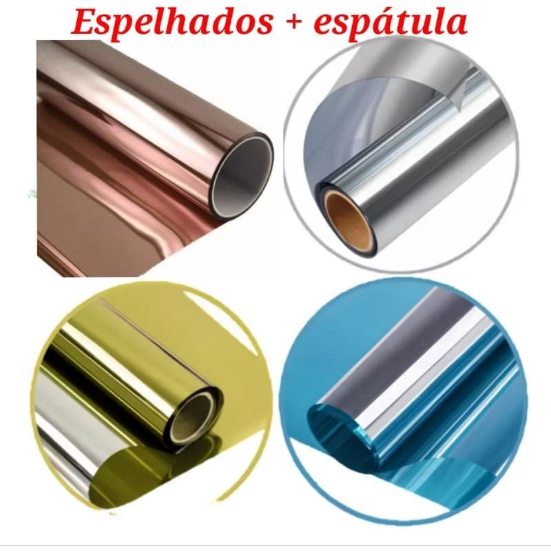 Película insulfilm Espelhada 10mx1m + Espátula, Janelas, decoração, residencial e automotivo Poliéster profissional.