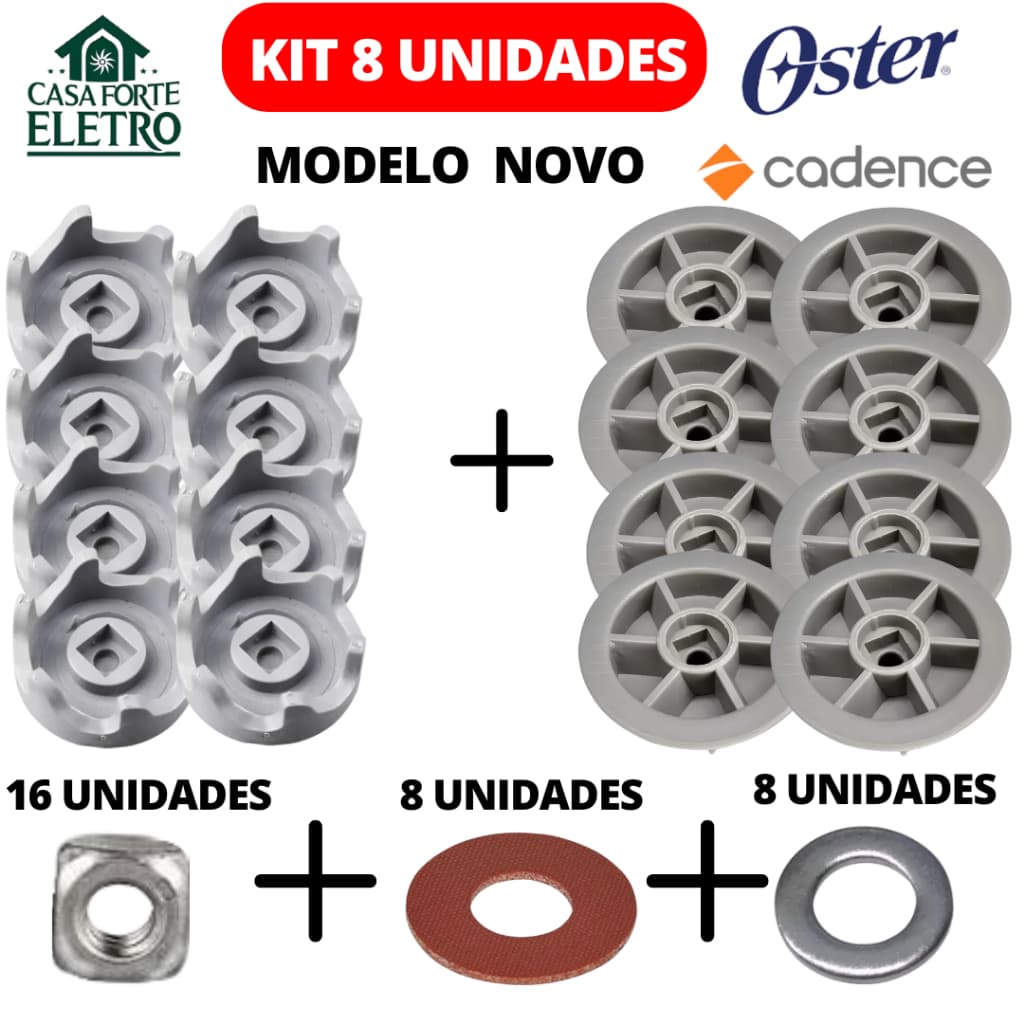 8 UN Arraste Reforçado Copo + Motor + Arruelas Oster Cadence Robust LIQ361 LIQ415 LIQ400 LIQ411 OLIQ605 OLIQ610 OLIQ619
