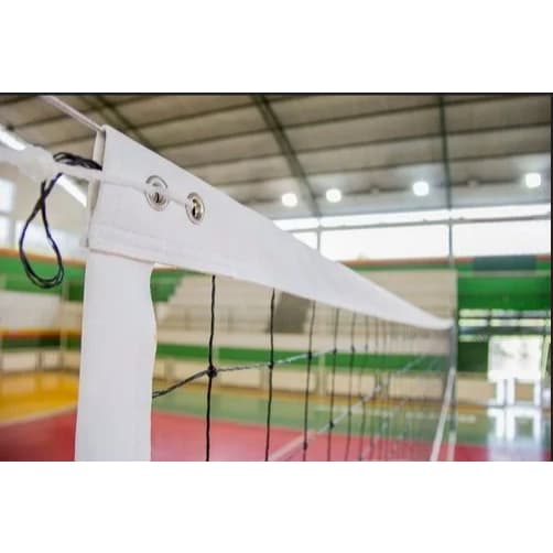 Kit Rede Vôlei Quadra 4 Lonas Couro Sintético(rede + porta Antenas + cabo de aço)