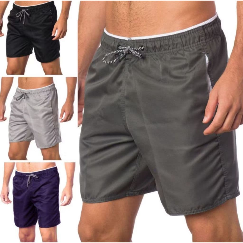 Kit 4 Shorts Tactel Masculino 3 Bolsos Academia Treino Bermuda