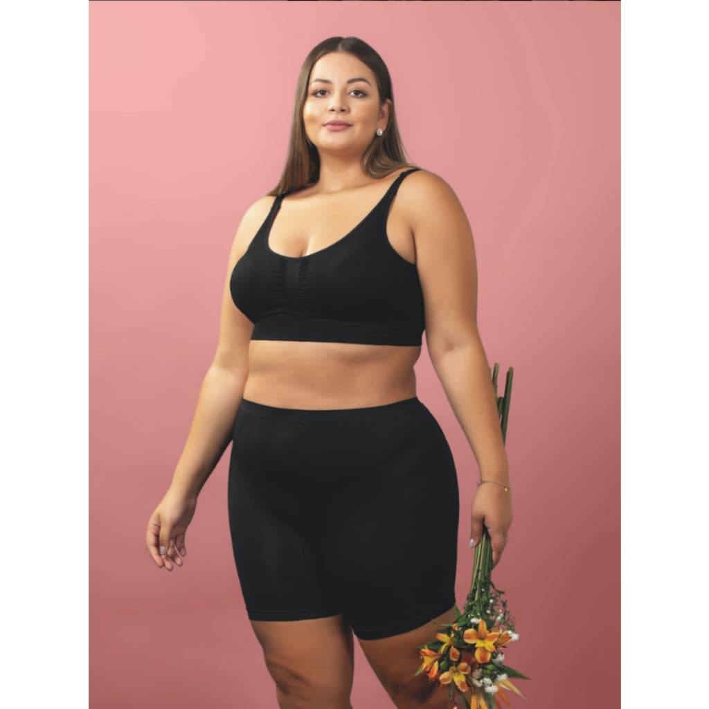 Bermuda Short Anágua Segunda Pele Cintura Alta Sem Costura Plus Size