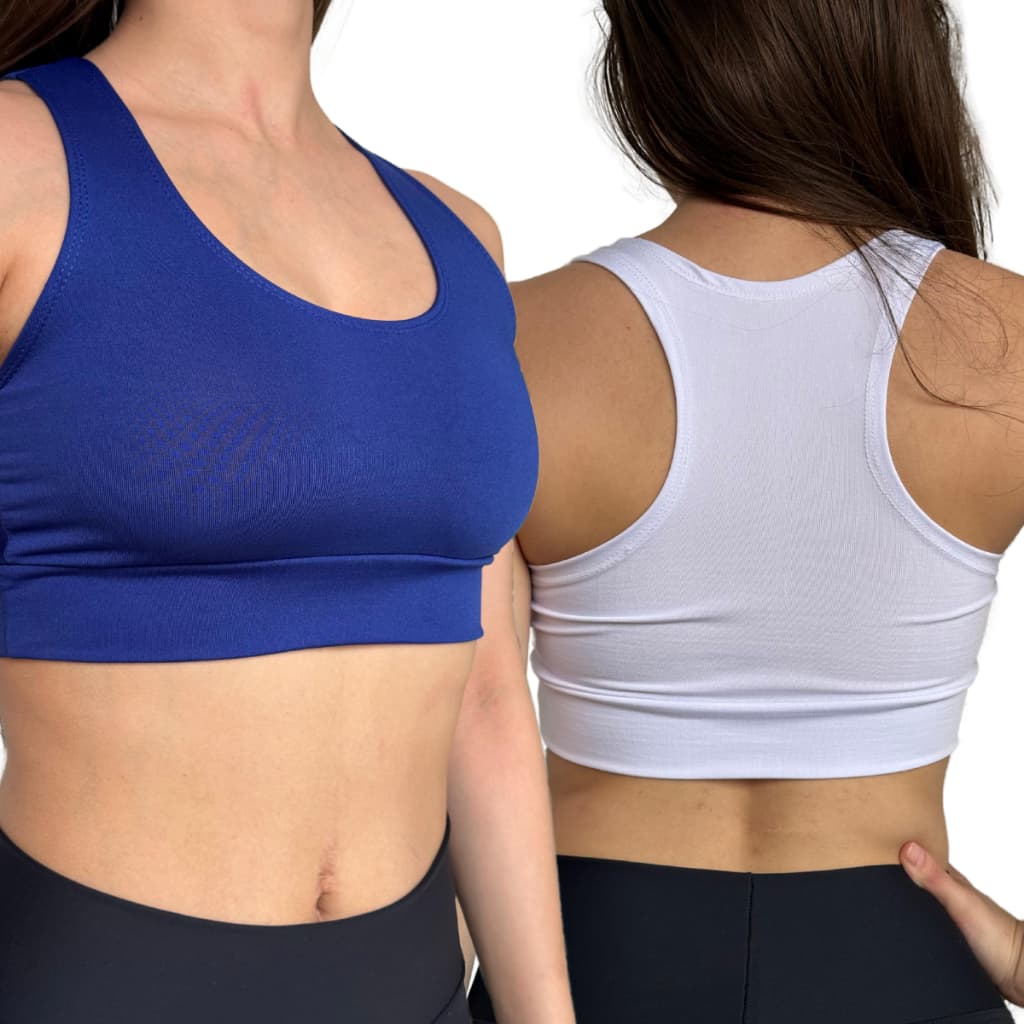 Kit 2 Top academia Nadador Suplex Fitness Academia Treino Corrida Roupas Femininas