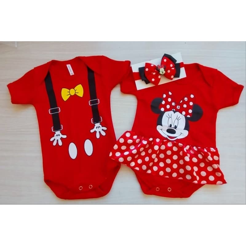 Kit Gêmeos Body de bebê Temáticos, Mesversário e Personagens - 100% algodão