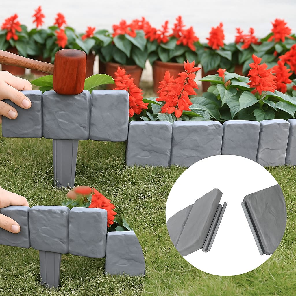 Cerca Plástica Decorativa para Jardim 20 Peças – Resistente, Conectável, Ideal para Cães, Gramado e Flores