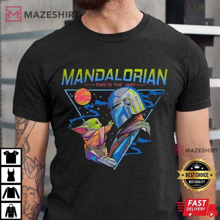 MANDALORIAN TSHIRT UNISSEX ADULTO E INFANTIL BBYLOOK CORES DIVERSAS ALGODAO