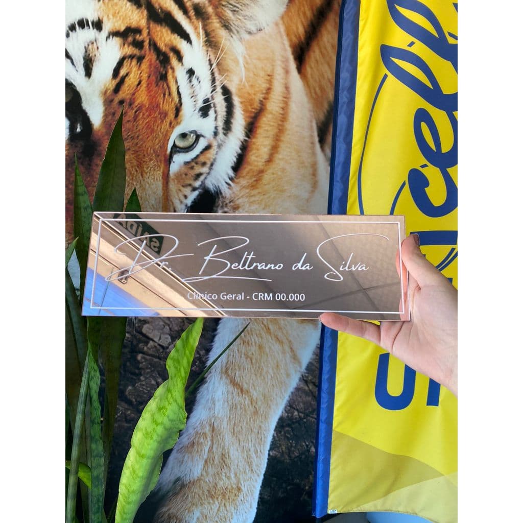 Placa Personalizada em Acrílico - Impressão UV 30x10cm