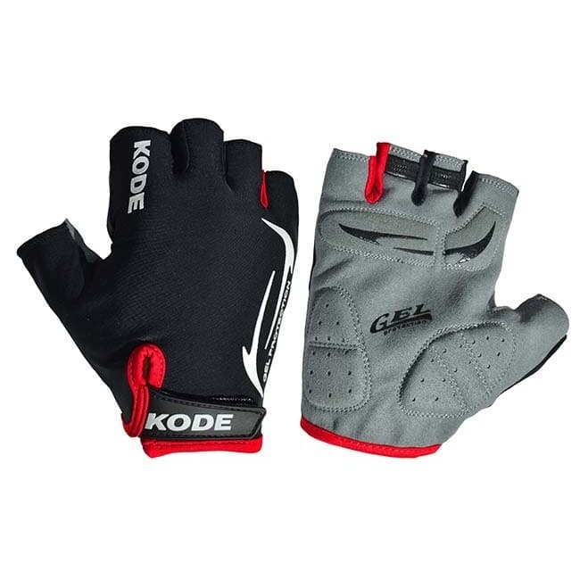 Luva Ciclismo Kode Protection preto/vermelho Luva Ciclista Gel Mtb Speed Academia